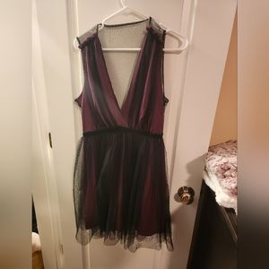 Asos black and purple mesh dress